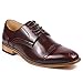 UVS20 Men's Burgundy Cap Toe Perforated Lace Up Oxford Dress Shoes