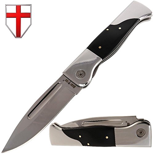 Folding Knife - Folding Pocket Knife - EDC and Outdoor Large Fold Knives Classic Stainless Steel Blade with Metal Handle - Best Strong Drop Point Pocket Knife for Urban and Hiking - Grand Way FB 1226