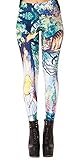 Womens Fashionable Digital Print Halloween Costume Graphic Design Stretch Seamless Leggings(Light Blue), One Size