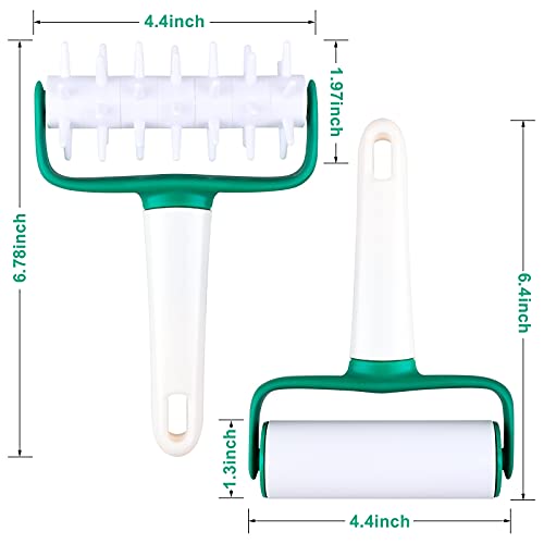 JUTTIRA 2 Pieces Pizza Dough Roller and Docker Set, Small Plastic Pasta Rolling Pin and Pizza