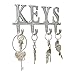 Comfify Key Holder for Wall – Cast Iron Wall Mount Key Rack with 4 Hooks – Entryway Organizer with Vintage Style - 6x10 – Silver Finish