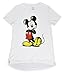 Disney Juniors Minnie and Mickey Mouse Crewneck Jersey T-Shirt (White Mickey Sketch, Medium)