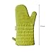 Honla Silicone Oven Mitts with Stripe Fabric and Terry Cloths Lining,Heat Resistant to 500 F,1 Pair of Kitchen Oven Gloves for Cooking,Baking,Grilling,Barbecue Potholders,Black