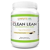 Clean Lean Low Carb Weight Loss Protein Shake with Monk Fruit - Creamy French Vanilla- Natural Vegan Vitamin Rich Pea Protein Meal Replacement - Paleo and Keto - No Sugar - No Artificial Sweeteners