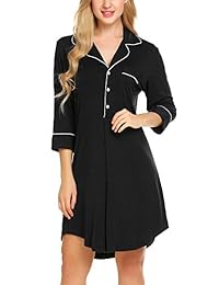 Camisón de verano para dama, con botones, tallas S-XXL