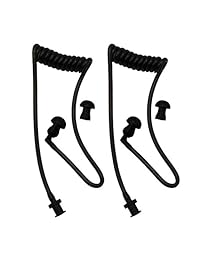 GoodQbuy - Tubo de aire flexible de resorte de repuesto para auriculares Walkie Talkie (negro) 2 pcs