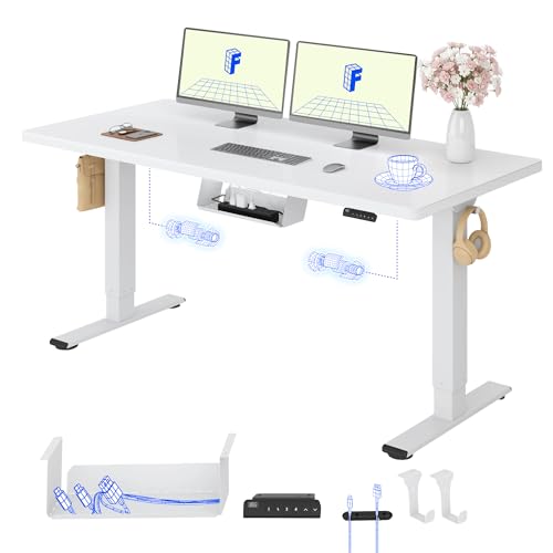 FLEXISPOT Höhenverstellbarer Schreibtisch elektrisch, Doppelmotor 160x80 cm