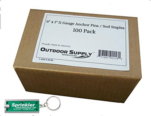 6" x 1" Gauge Commercial Sod Staples, Anchor Pins, Landscape Fabric, Eletric Dog Fence, Drip Line, Weed Mat, Frost Cloth with a Free SprinklerPartsWholesale Flashlight Keychain with Every Order!