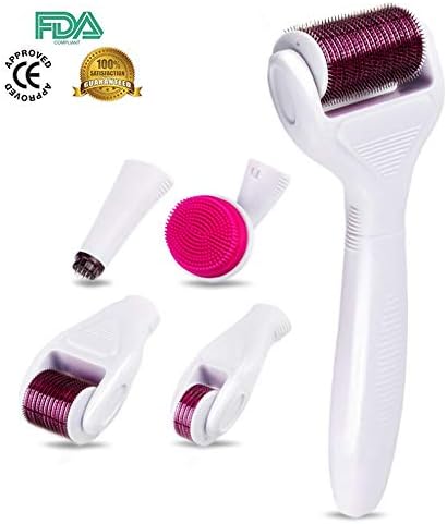 Micro Needle Derma Roller Kit - 6-in-1 Multi-function Sets New Upgrade Skin Care Tools Titanium Needle 0.50mm 1.00mm 1.50mm Needle Roller for Anti-aging tighten Skin Wrinkles Acne Scars Blemishes