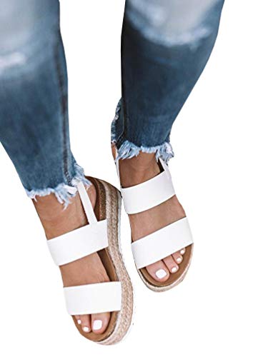 image for Nailyhome Womens Espadrille Platform Sandals Open Toe Slingback Ankle 