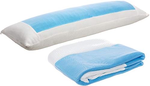 Mindful Design Cooling Body Pillow Cover - Pillowcase Designed for Extra Firm Memory Foam Body Pillow (White, 20" X 54")