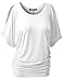 TWINTH Drape Tunic Top Plus Size Loose Fit Cut Out Off Shoulder White 3XL
