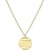 gorjana - Sunset Coin Necklace 17 1/8" - 18k Gold Plated Brass - Unique Sunset Design - Spring Ring Closure - Versatile Layering Piece - Daily Elegance
