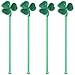 Royer 6 Inch Plastic Shamrock, St. Patrick's Day, Clover Swizzle Sticks, Drink Stirrers, Barware, Set of 24, Green Plastic w/ Metallic Foil Stamping - Made In USA