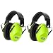 Dr.meter Kids Noise Reduction Earmuffs with 27 NRR Hearing Protection Earmuffs for Shooting Sleeping and Studying, Green-2 Packs