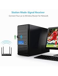 UPTOU 600Mbps USB WiFi Adapter, Dual Band 2.4 5GHz 802.11 ac Wireless Network Adapter for PC,Mini Size WiFi Dongle Supports Windows 10 8 8.1 7 Vista XP,Mac OS