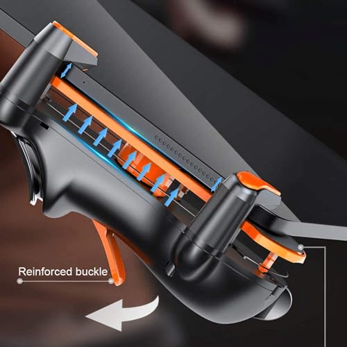 PUBG Game Controller Trigger with Rapid Fire, 6 Finger Gaming Grip, Gamepad Joystick, L1R1 L2R2 Buttons, Trigger Compatible with iPad, Tablet, Android, iOS, Orange