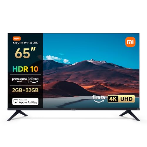 Xiaomi TV F 65, 65 Inch 4K UHD, Smart TV, Fire TV, HDR10, Memc 2GB+32GB Alexa Voice Control, 60Hz with 120Hz Game Boost Mode, Apple Air Play