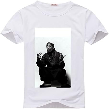 NOTORIOUS B.I.G 2PAC TUPAC For women's Printed Short Tee Tshirt White Medium