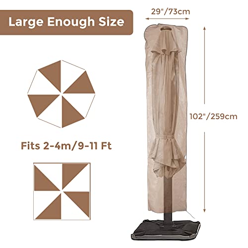 Abba Patio Offset Umbrella Cover, Patio Cantilever Umbrella Cover for 9