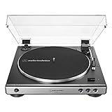 Audio-Technica At-LP60X-GM Fully Automatic Belt-Drive Stereo Turntable, Gunmetal/Black, Hi-Fidelity, Plays 33 -1/3 and 45 RPM Vinyl Records, Dust Cover, Anti-Resonance, Die-Cast Aluminum Platter