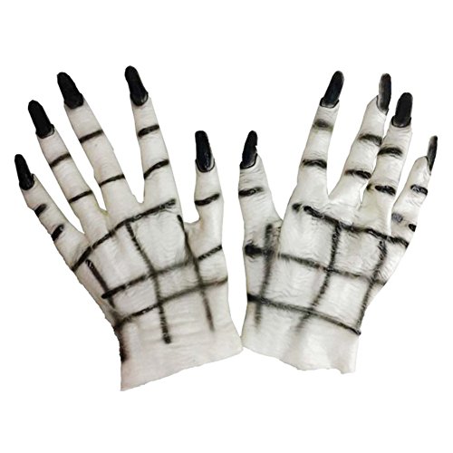 Shiningup White Horror Scary Cosplay Props Halloween Ghost Gloves Halloween Costumes Masquerade Party Supplies