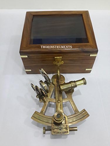 Nautical Titanic ホワイトスターライン 六分儀 5インチ アンティーク真鍮 ガラスに木製ボックス付き