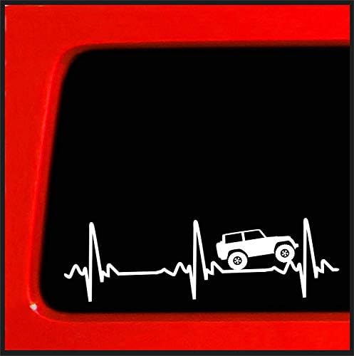 FANDONY Wall Decals Heart beat EKG for Jeep Wrangler Sticker Decal for Car Truck Laptop 4x4 offroad bumper sticker