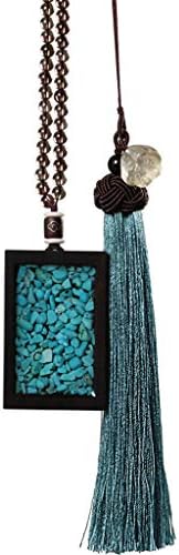 QYSZYG Creative Turquoise Car Pendant High-grade Sandalwood Men And Women Car Interior Trim Mirror Decorative Personality Jewelry Car pendant
