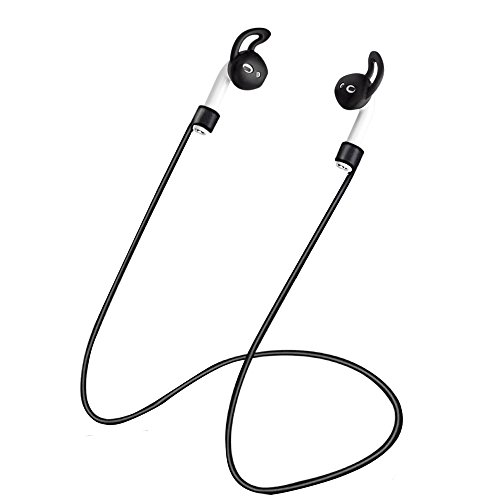 AirPods Starp, Airpods Ear Hook, Earphone Sports Anti-lost Strap with Silicone Protective Earhooks, Airpods Accessories for Airpods Apple Earphone Headphones Earbuds, Airpods (Black)