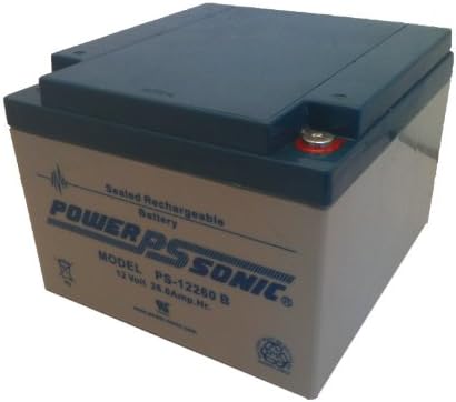 Powersonic PS-12260B - 12 Volt/26 Amp Hour Sealed Lead Acid Battery with Threaded Insert Terminal