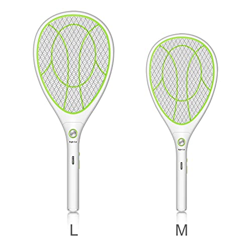 Night Cat Fly Zapper Electric Fly Killer Swatter 3000V Mosquito Bug Wasp Insect Fruit Zapper Swat Bat Racket Trap Indoor USB Rechargeable