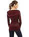 PattyBoutik Women's Hoodie Open Stitch Knit Top (Burgundy M)
