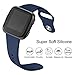 Hamile Wristbands Compatible for Fitbit Versa & Fitbit Versa Lite, Soft Silicone Sport Replacement Band Strap for Fitbit Versa Smartwatch, Small, Navy Blue