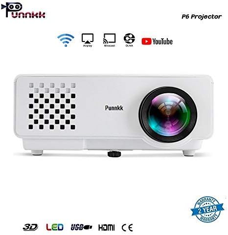 PUNNKK HD (1080p) 1000 Lumen (HDMI/USB/VGA/AV/TV)120 Inch P6WIFI Projector