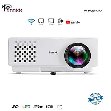 PUNNKK HD (1080p) 1000 Lumen (HDMI/USB/VGA/AV/TV)120 Inch P6WIFI Projector