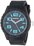 UNLISTED WATCHES Men's UL1280 City Streets Triple Black Dial Blue Details Link Bracelet Watch