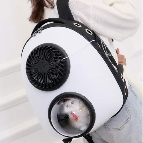 JBMY Beautiful Breathable Portable Pet Carrier Bag Outdoor Travel Puppy Cats Bag Transparent Space Pet Backpack Capsule Waterproof Handbag Backpack (Color : White)