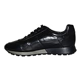 FootGift Mens Fashion Sneaker Black Soild Color Lace Up Handcrafted Flat Sneakers Black US 7