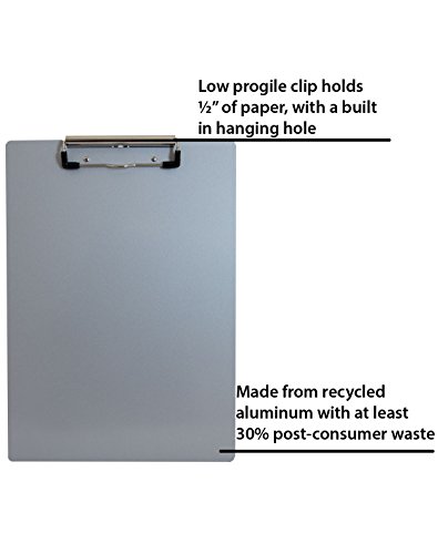 Saunders 21517 Recycled Aluminum Clipboard - Silver, Letter Size, 8.5 in. x 12 in. Document Holder w - //medicalbooks.filipinodoctors.org