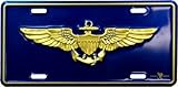 Metal Car License Plate - US Navy Military Naval Aviator Wings Crest Logo