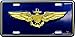 Metal Car License Plate - US Navy Military Naval Aviator Wings Crest Logo