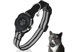 FURRIGO Integrated AirTag Cat Collar, IP68 Waterproof Air Tag Holder, Reflective for Safety, Dustproof, Ultra-Durable, Fits Most Cats, Kittens and Puppies