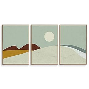 3 Piece Framed Canvas Wall Art Abstract Mountain Canvas Prints Home Artwork Decoration for Living Room,Bedroom - 16"x24"x3 Panels