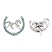 Lucky Charm Horseshoe Horse Mustang Pony Stud Post Earrings Rhinestones Fashion Jewelry (Aqua Blue)