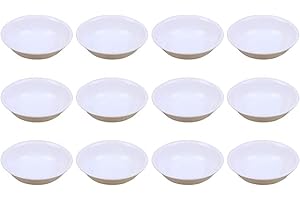CookTaitai Soy Sauce Dishes Set, 12 Pack 1.5 Oz White Round Seasoning Dishes Sushi Dipping Serving Bowl Mini Appetizer Plates