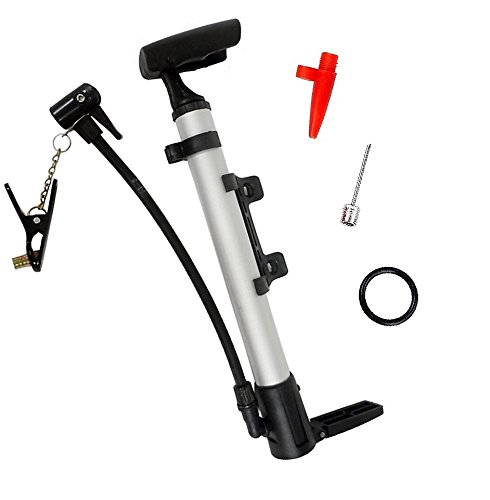 Minipump Bike Pump Mini Portable Fits Schrader & Dunlop Valve, with Soccer, Football Ball needle 