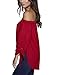 Just Quella Women's Off Shoulder Loose Shirt Blouse 8422 (M, Claret Red)