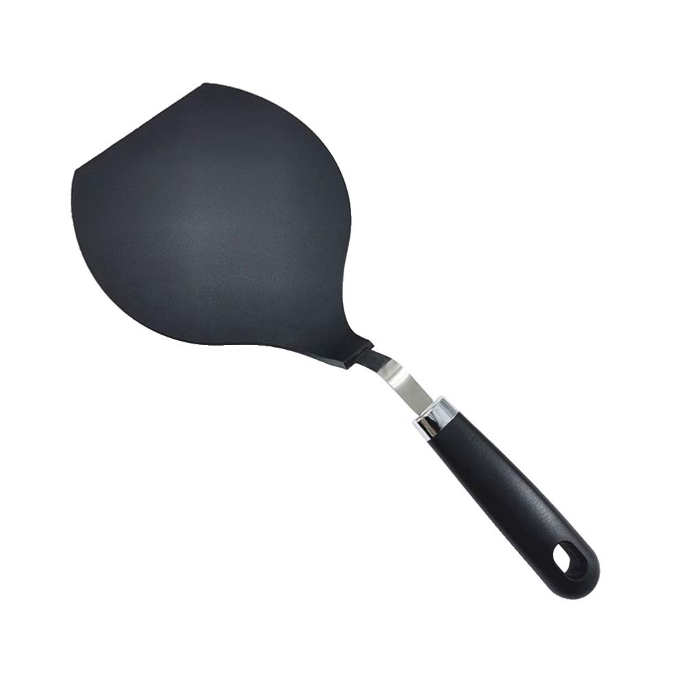 Hemoton Spatula Nylon Turner Spatula High Heat Resistant Fish Gymnast Chef Turner Pancake Pizza Kitchen Utensils Accessories (Black)