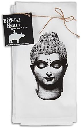 The Bearded Heart Buddha Head Cotton Napkin, Set of 4